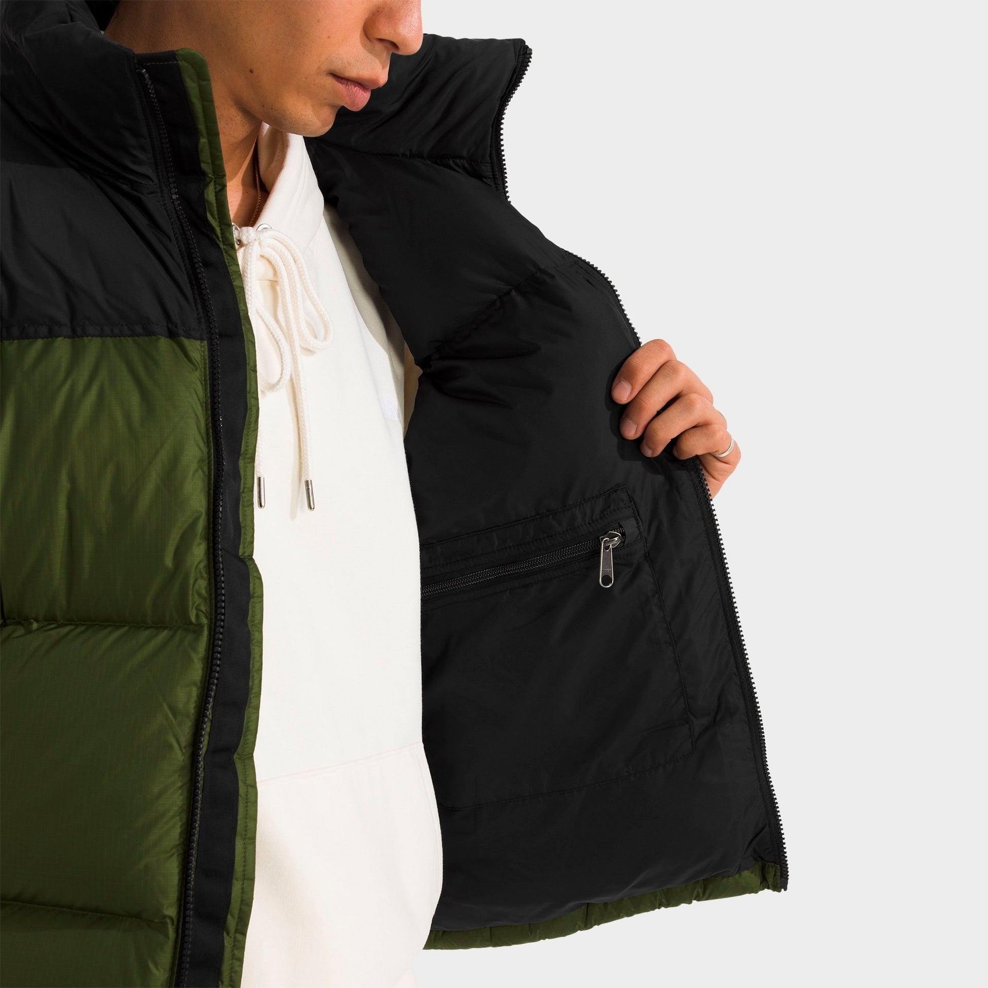 Men's The North Face 1996 Retro Nuptse Vest - Woodland Green/TNF Black