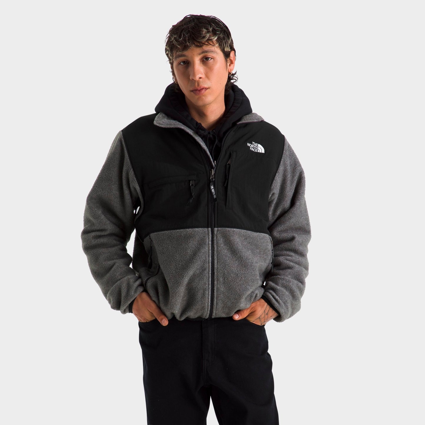 Men's The North Face Retro Denali Fleece Jacket - TNF Mid Grey Heather/TNF Black