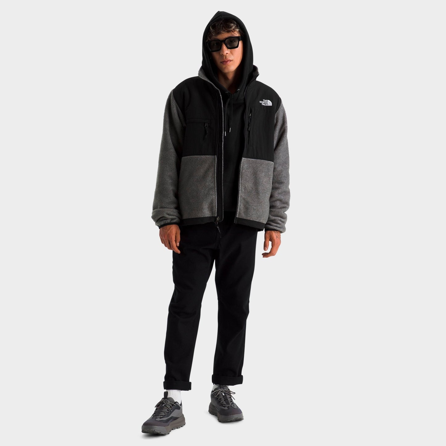 Men's The North Face Retro Denali Fleece Jacket - TNF Mid Grey Heather/TNF Black