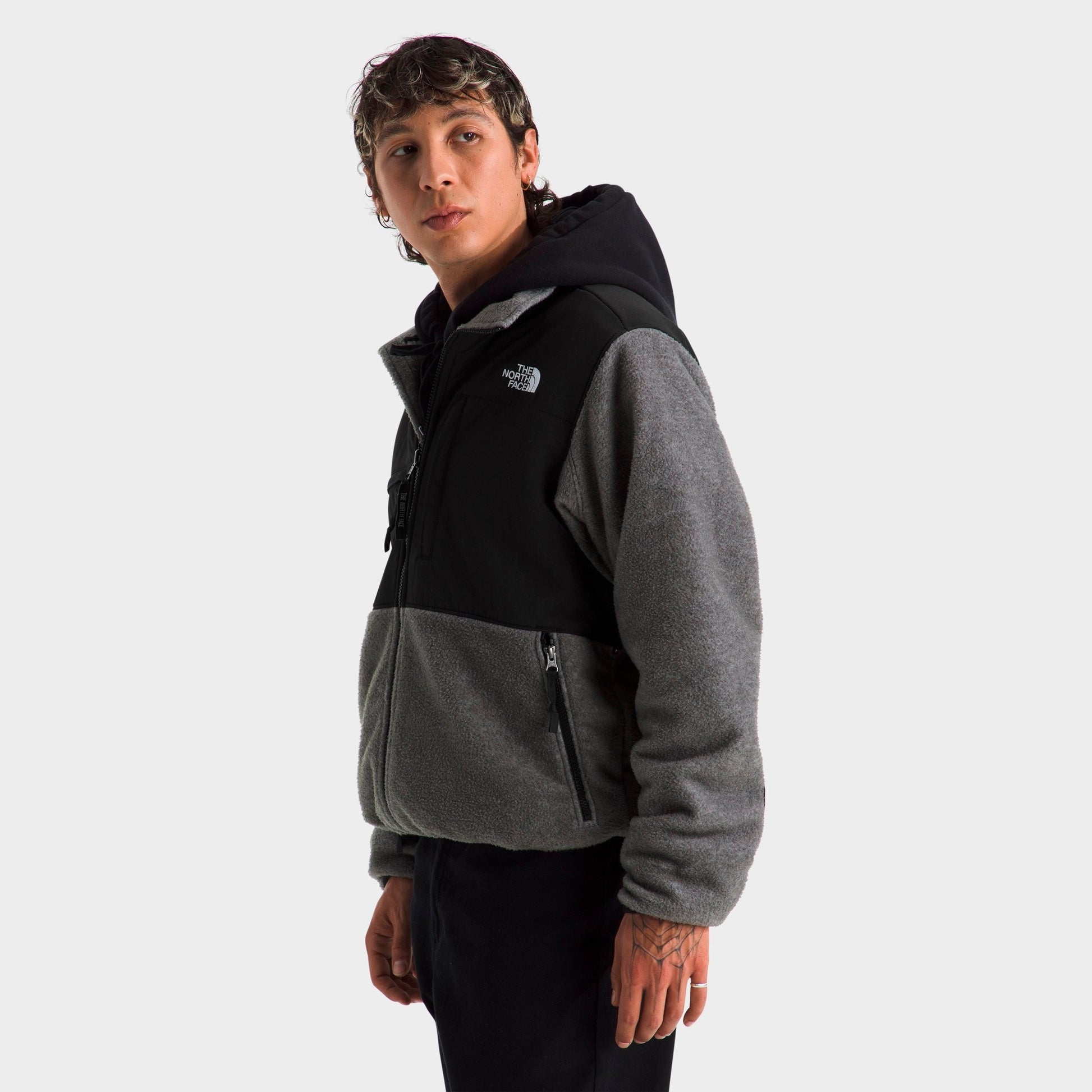 Men's The North Face Retro Denali Fleece Jacket - TNF Mid Grey Heather/TNF Black