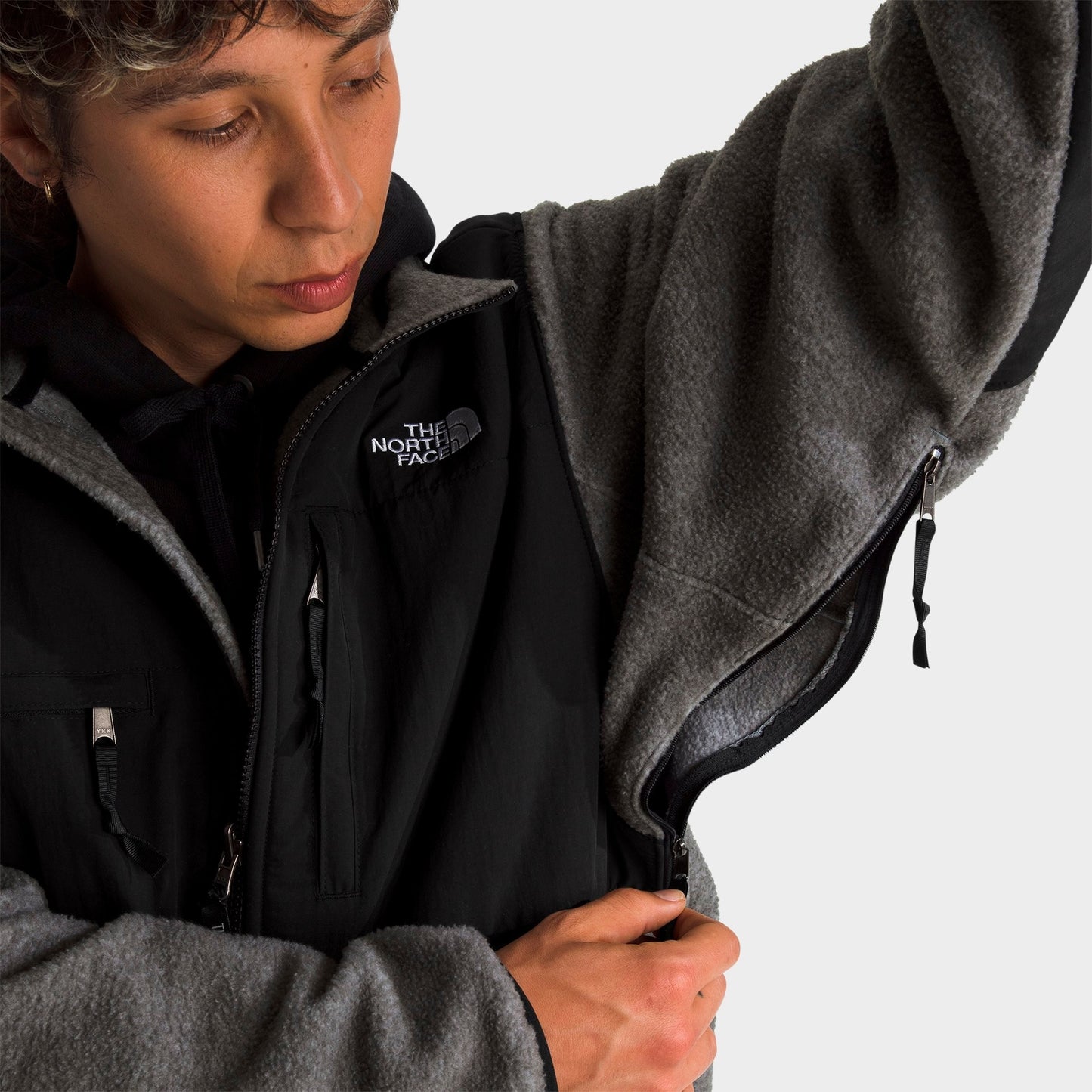Men's The North Face Retro Denali Fleece Jacket - TNF Mid Grey Heather/TNF Black