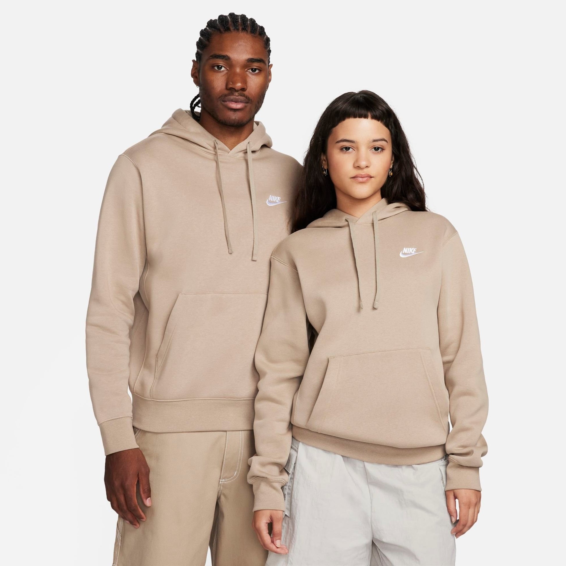 Nike Sportswear Club Fleece Embroidered Hoodie - Khaki/Khaki/White