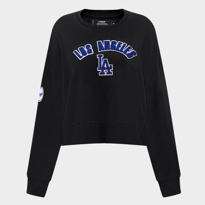 Women's Pro Standard Los Angeles Dodgers Classic Fleece Crewneck Sweatshirt - Black