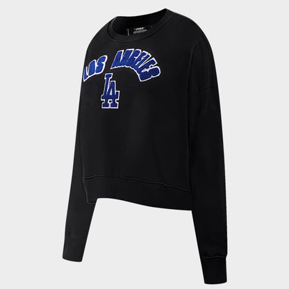 Women's Pro Standard Los Angeles Dodgers Classic Fleece Crewneck Sweatshirt - Black