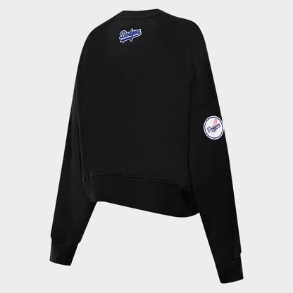 Women's Pro Standard Los Angeles Dodgers Classic Fleece Crewneck Sweatshirt - Black