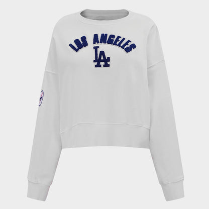 Women's Pro Standard Los Angeles Dodgers Classic Fleece Crewneck Sweatshirt - White