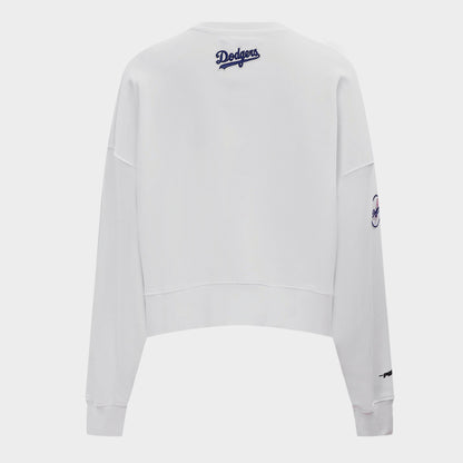 Women's Pro Standard Los Angeles Dodgers Classic Fleece Crewneck Sweatshirt - White