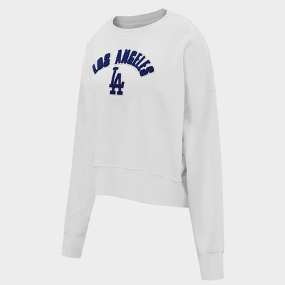 Women's Pro Standard Los Angeles Dodgers Classic Fleece Crewneck Sweatshirt - White