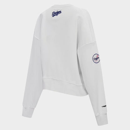 Women's Pro Standard Los Angeles Dodgers Classic Fleece Crewneck Sweatshirt - White