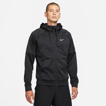 Men's Nike Therma-FIT Full-Zip Hoodie - Black/Black/White