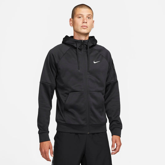 Men's Nike Therma-FIT Full-Zip Hoodie - Black/Black/White