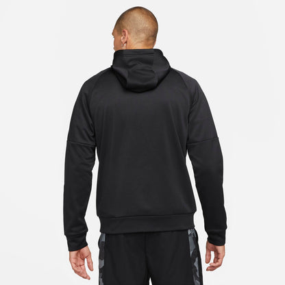 Men's Nike Therma-FIT Full-Zip Hoodie - Black/Black/White