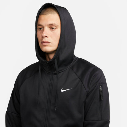 Men's Nike Therma-FIT Full-Zip Hoodie - Black/Black/White