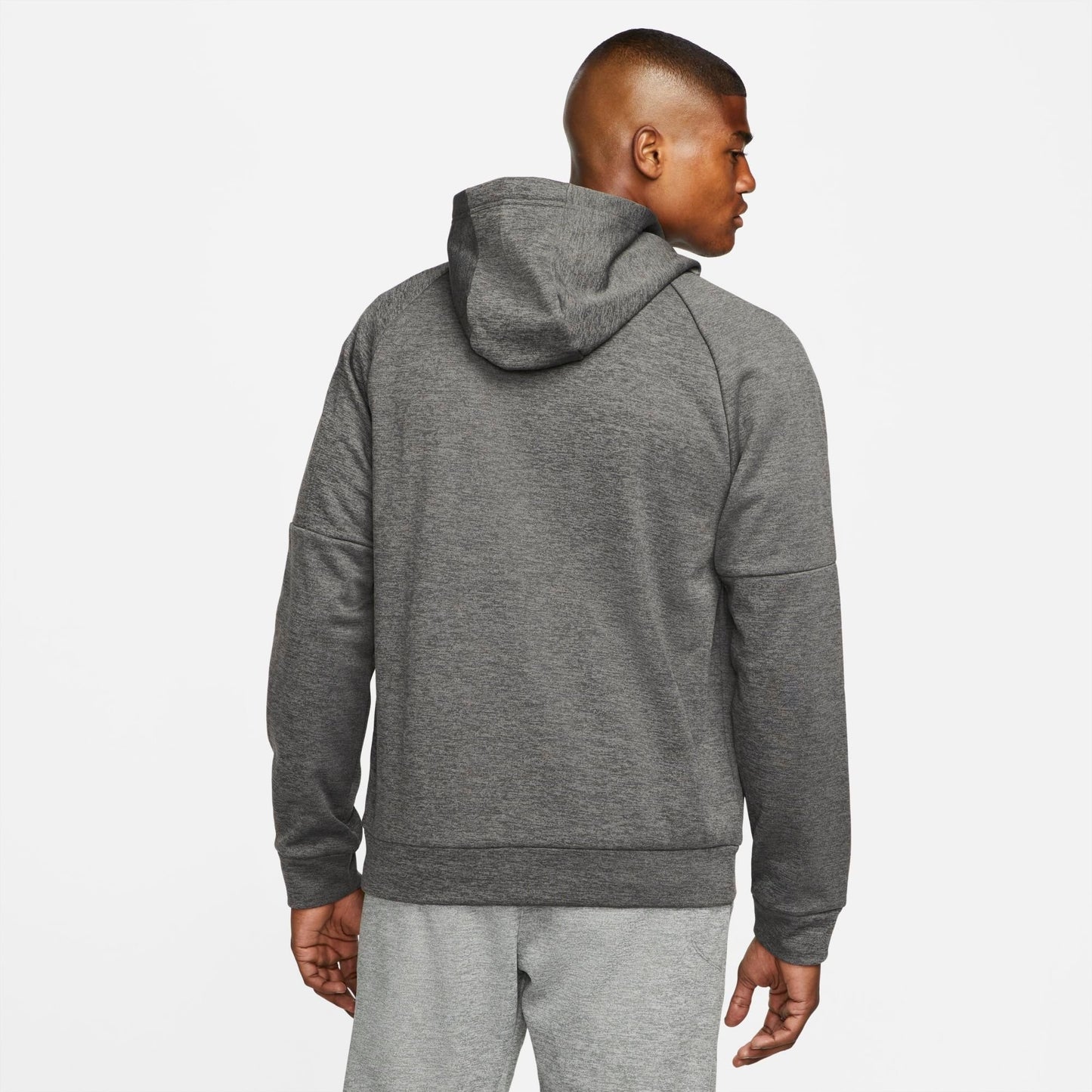 Men's Nike Therma-FIT Full-Zip Hoodie - Charcoal Heather/Dark Smoke Grey/Black