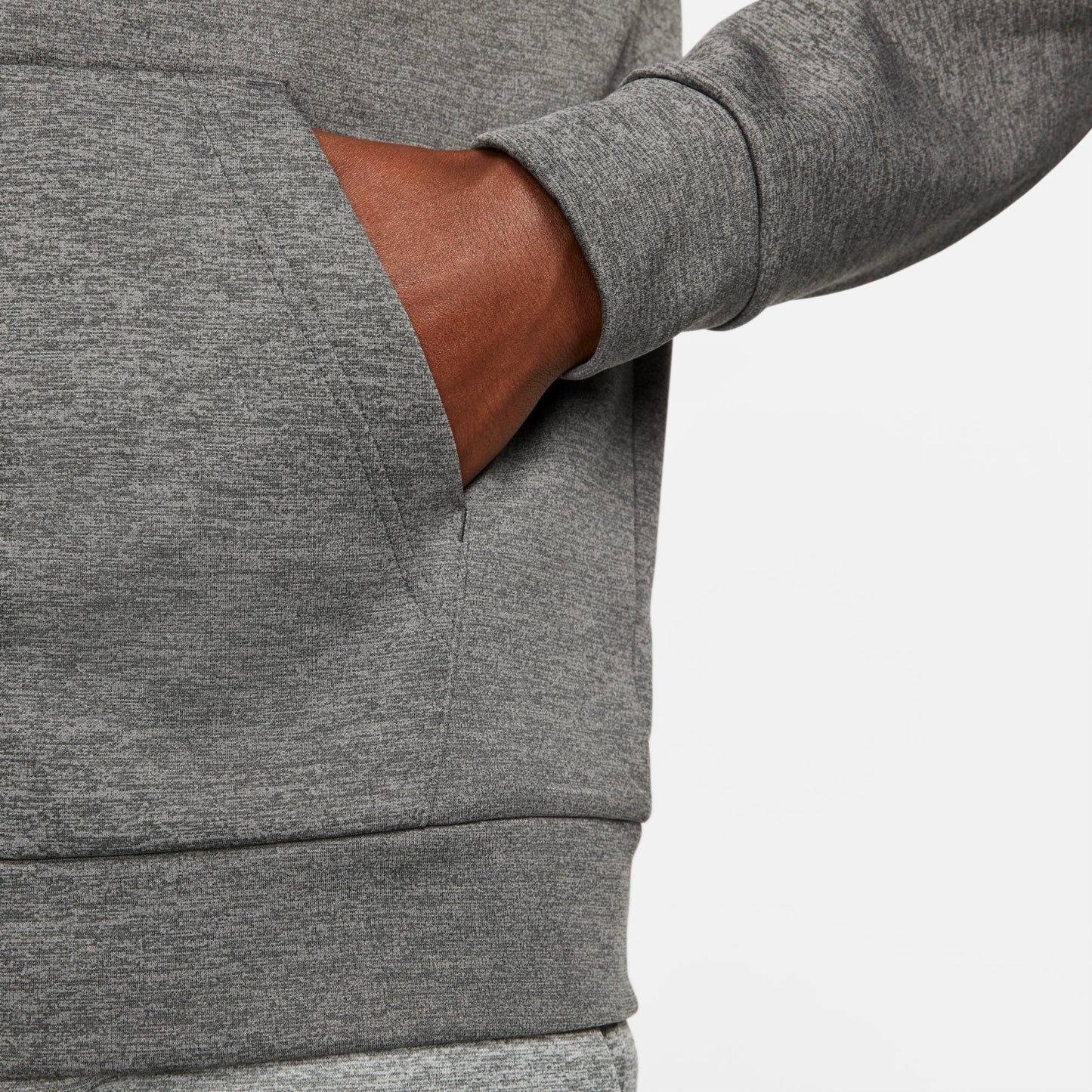 Men's Nike Therma-FIT Full-Zip Hoodie - Charcoal Heather/Dark Smoke Grey/Black