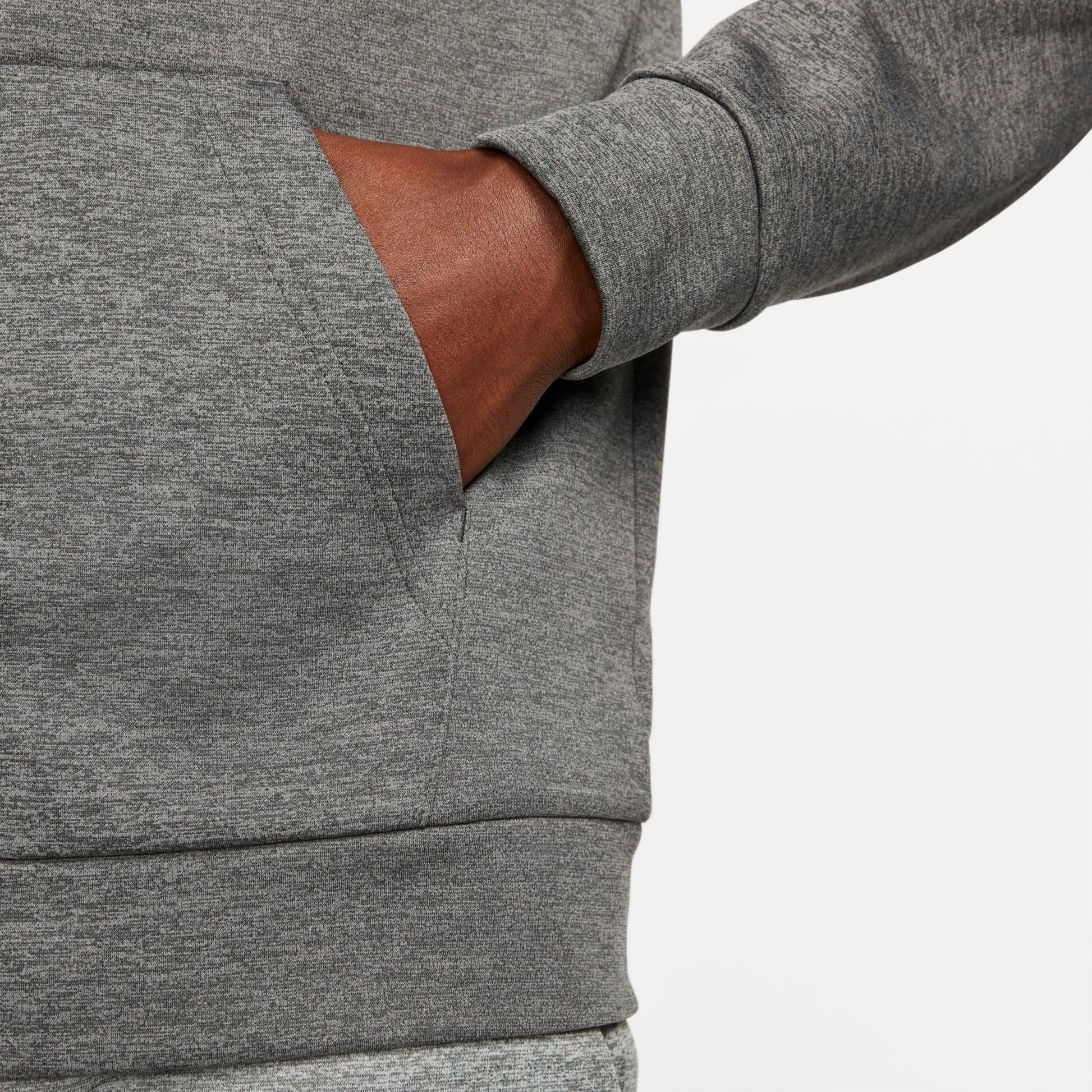 Men's Nike Therma-FIT Full-Zip Hoodie - Charcoal Heather/Dark Smoke Grey/Black
