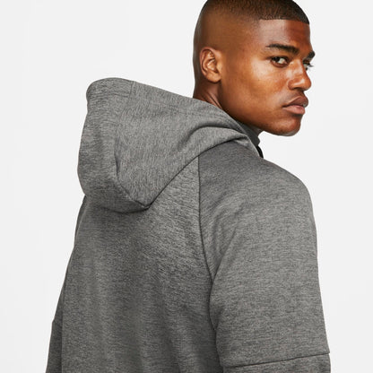 Men's Nike Therma-FIT Full-Zip Hoodie - Charcoal Heather/Dark Smoke Grey/Black