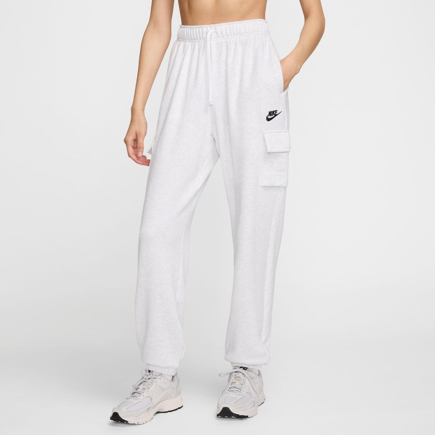 Women's Nike Sportswear Club Fleece Mid-Rise Oversized Cargo Sweatpants - Birch Heather/Black