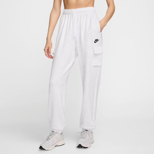 Women's Nike Sportswear Club Fleece Mid-Rise Oversized Cargo Sweatpants - Birch Heather/Black