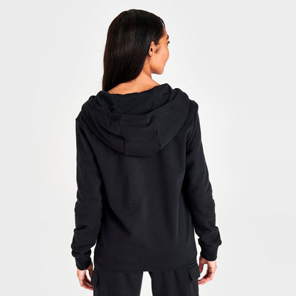 Women's Nike Sportswear Club Fleece Full-Zip Hoodie - Black/White