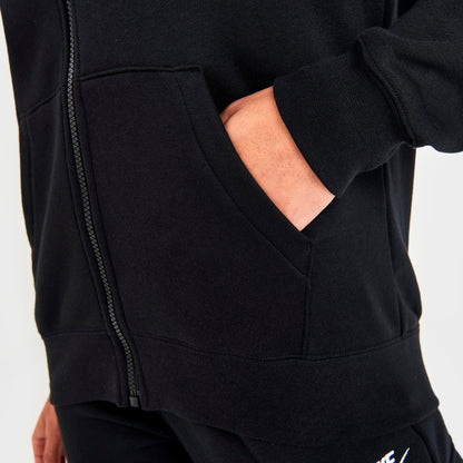 Women's Nike Sportswear Club Fleece Full-Zip Hoodie - Black/White