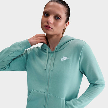 Women's Nike Sportswear Club Fleece Full-Zip Hoodie - Cannon/White