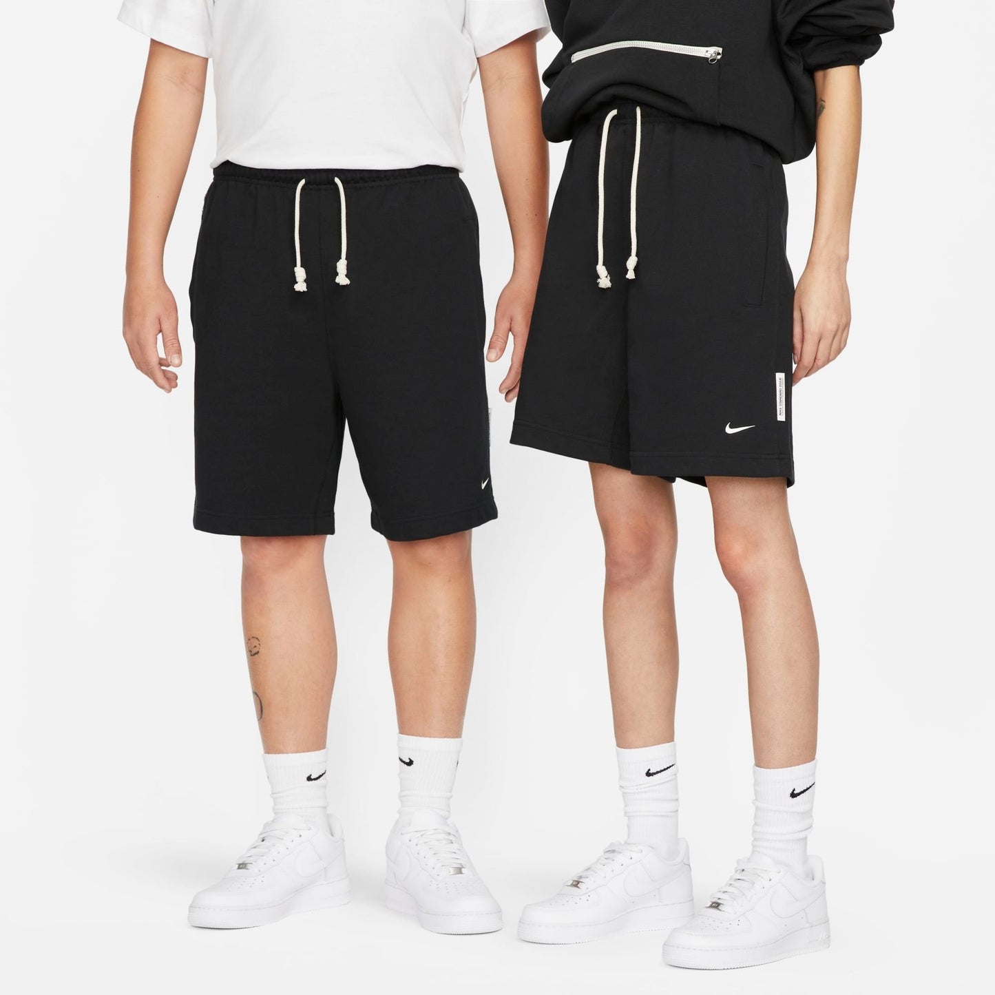 Men's Nike Dri-FIT Standard Issue French Terry Shorts - Black/Pale Ivory