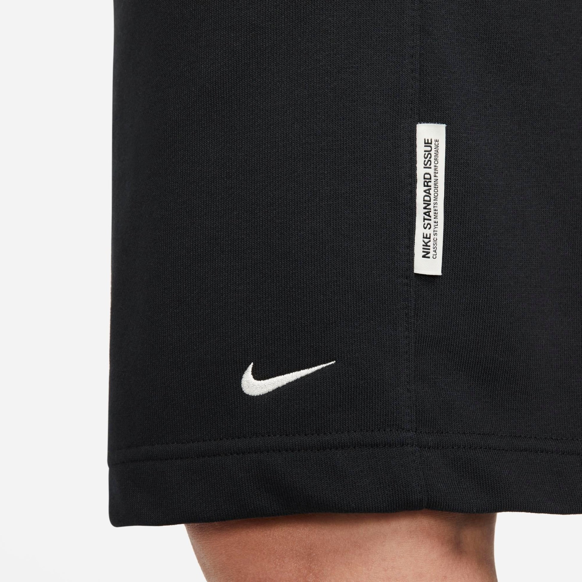 Men's Nike Dri-FIT Standard Issue French Terry Shorts - Black/Pale Ivory