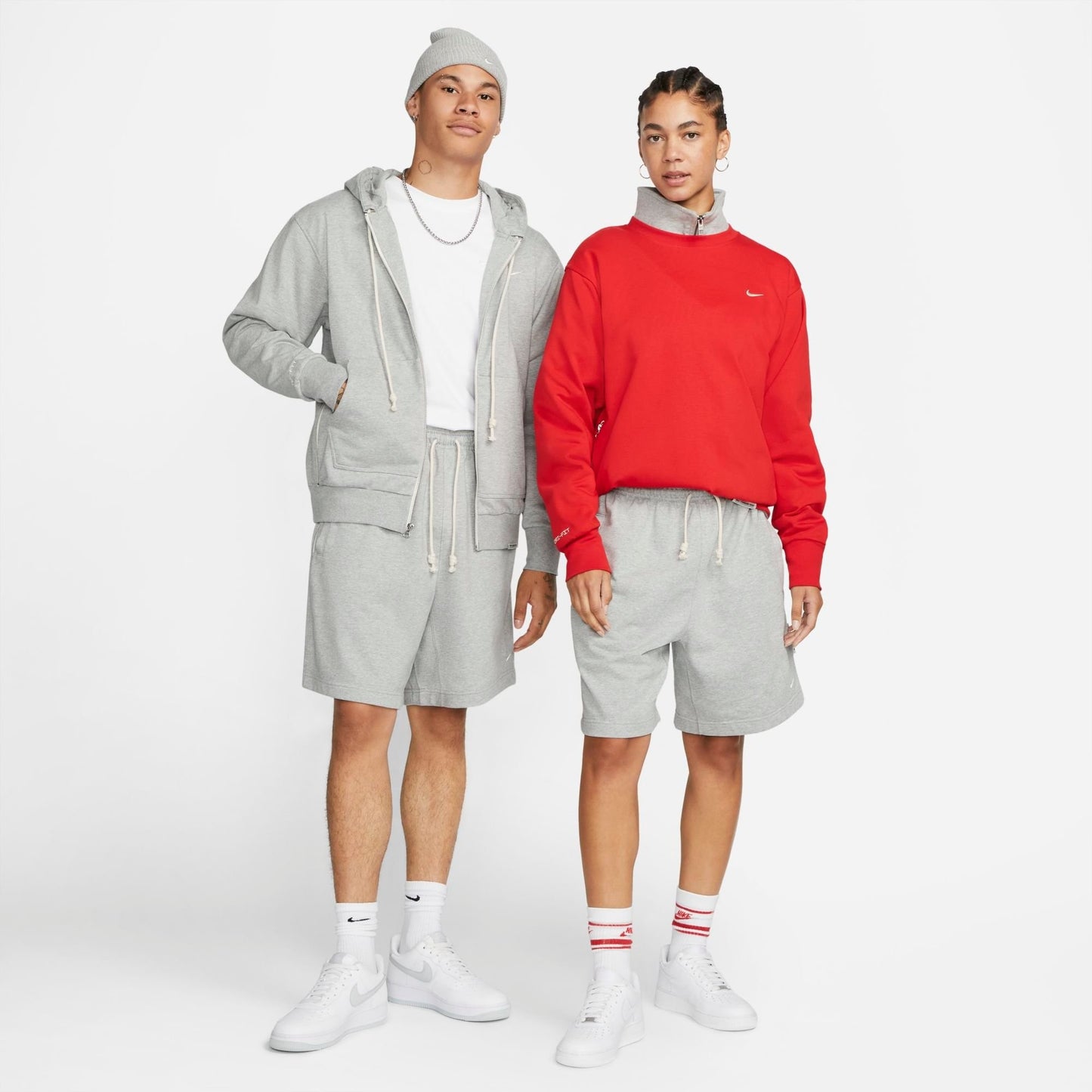 Men's Nike Dri-FIT Standard Issue French Terry Shorts - Dark Grey Heather/Pale Ivory