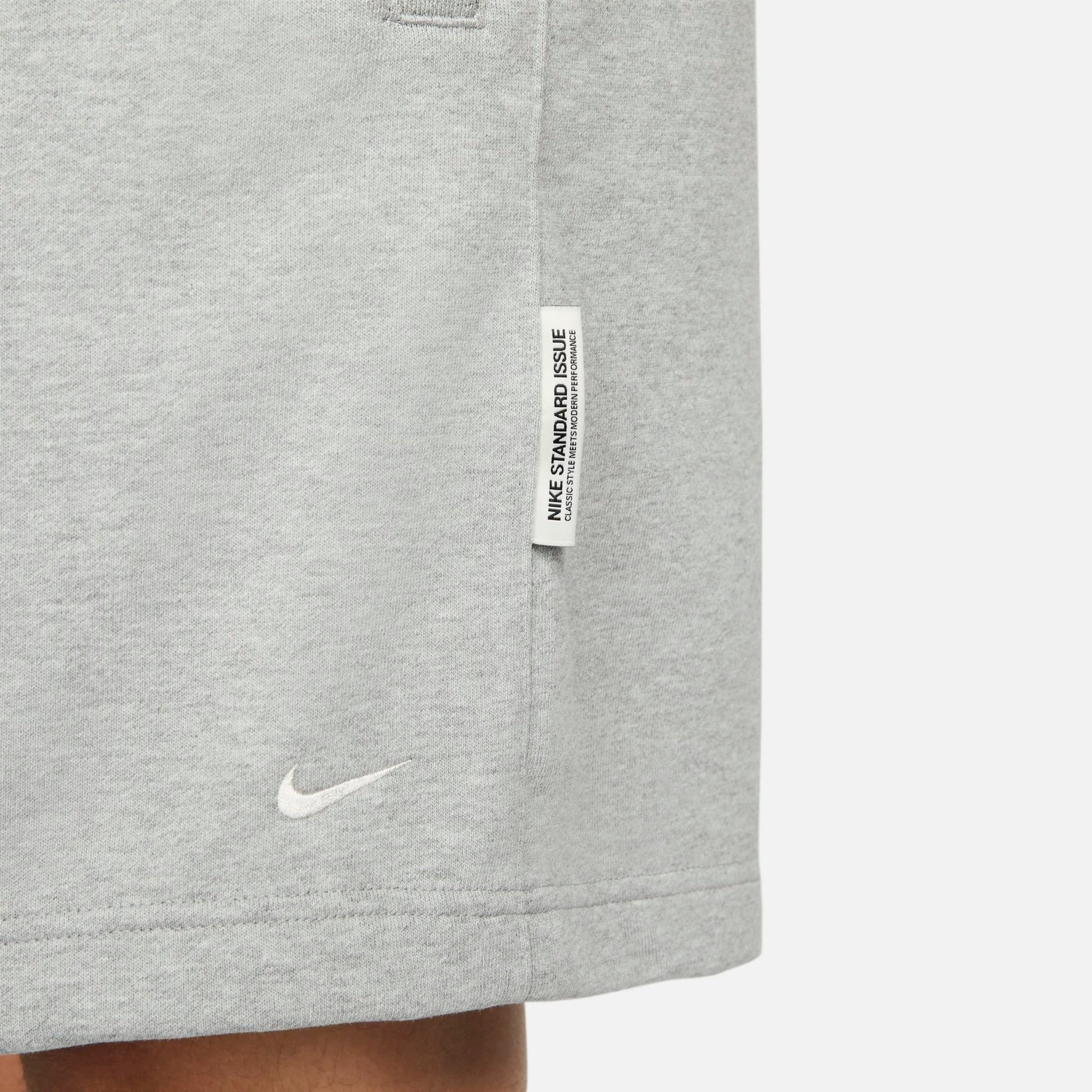 Men's Nike Dri-FIT Standard Issue French Terry Shorts - Dark Grey Heather/Pale Ivory