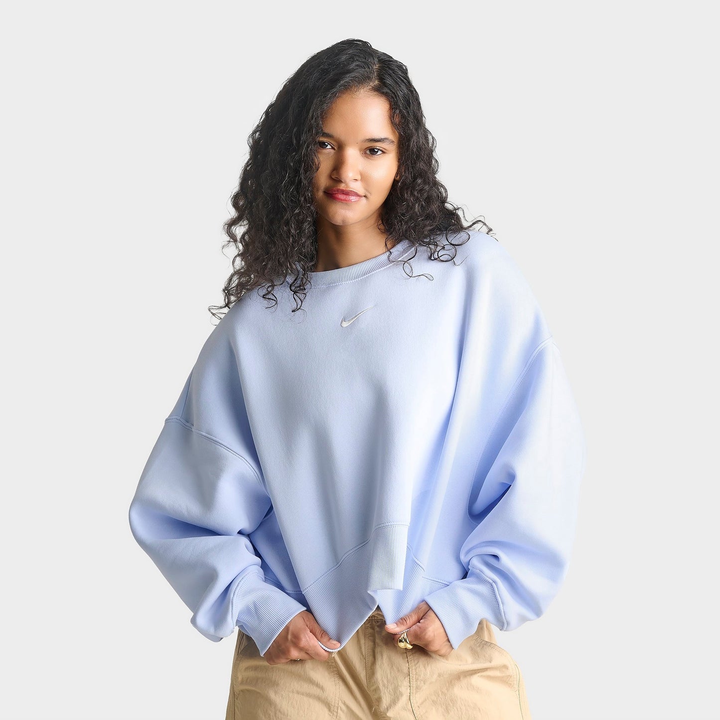 Women's Nike Sportswear Phoenix Fleece Over-Oversized Crewneck Sweatshirt - Hydrogen Blue/Sail