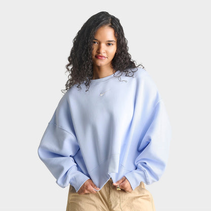 Women's Nike Sportswear Phoenix Fleece Over-Oversized Crewneck Sweatshirt - Hydrogen Blue/Sail