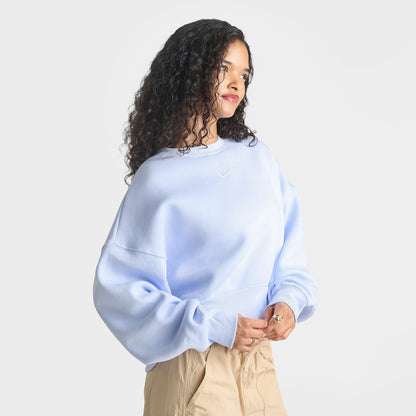 Women's Nike Sportswear Phoenix Fleece Over-Oversized Crewneck Sweatshirt - Hydrogen Blue/Sail