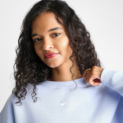 Women's Nike Sportswear Phoenix Fleece Over-Oversized Crewneck Sweatshirt - Hydrogen Blue/Sail