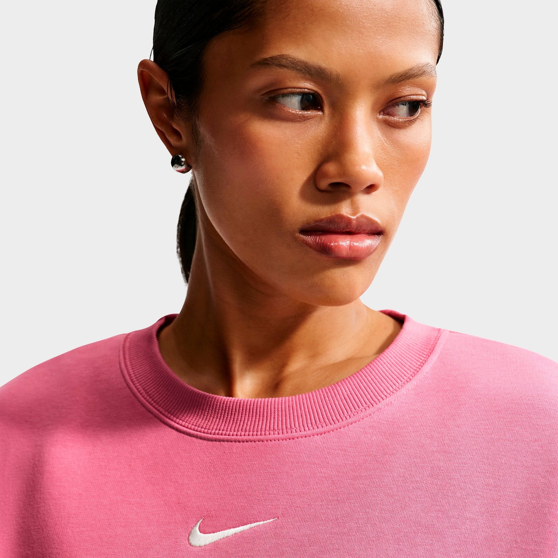 Women's Nike Sportswear Phoenix Fleece Over-Oversized Crewneck Sweatshirt - Peony/Sail
