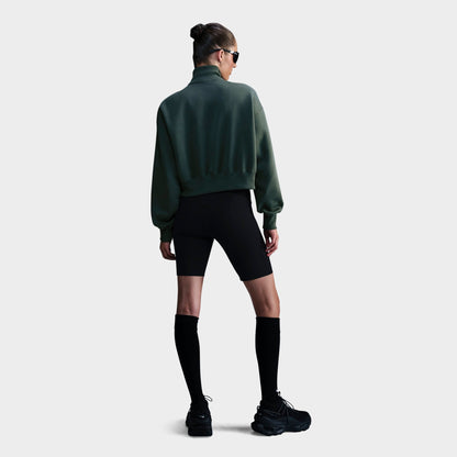 Women's Nike Sportswear Phoenix Fleece Oversized Half-Zip Crop Sweatshirt - Vintage Green/Sail