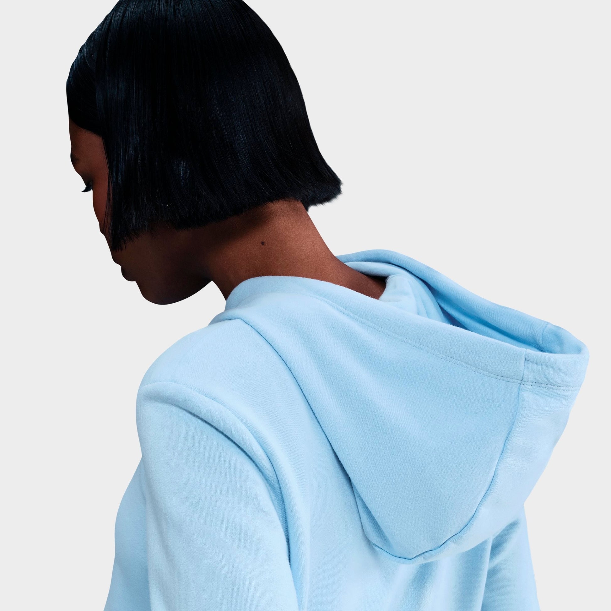 Women's Nike Sportswear Club Fleece Pullover Hoodie - Celestine Blue/White
