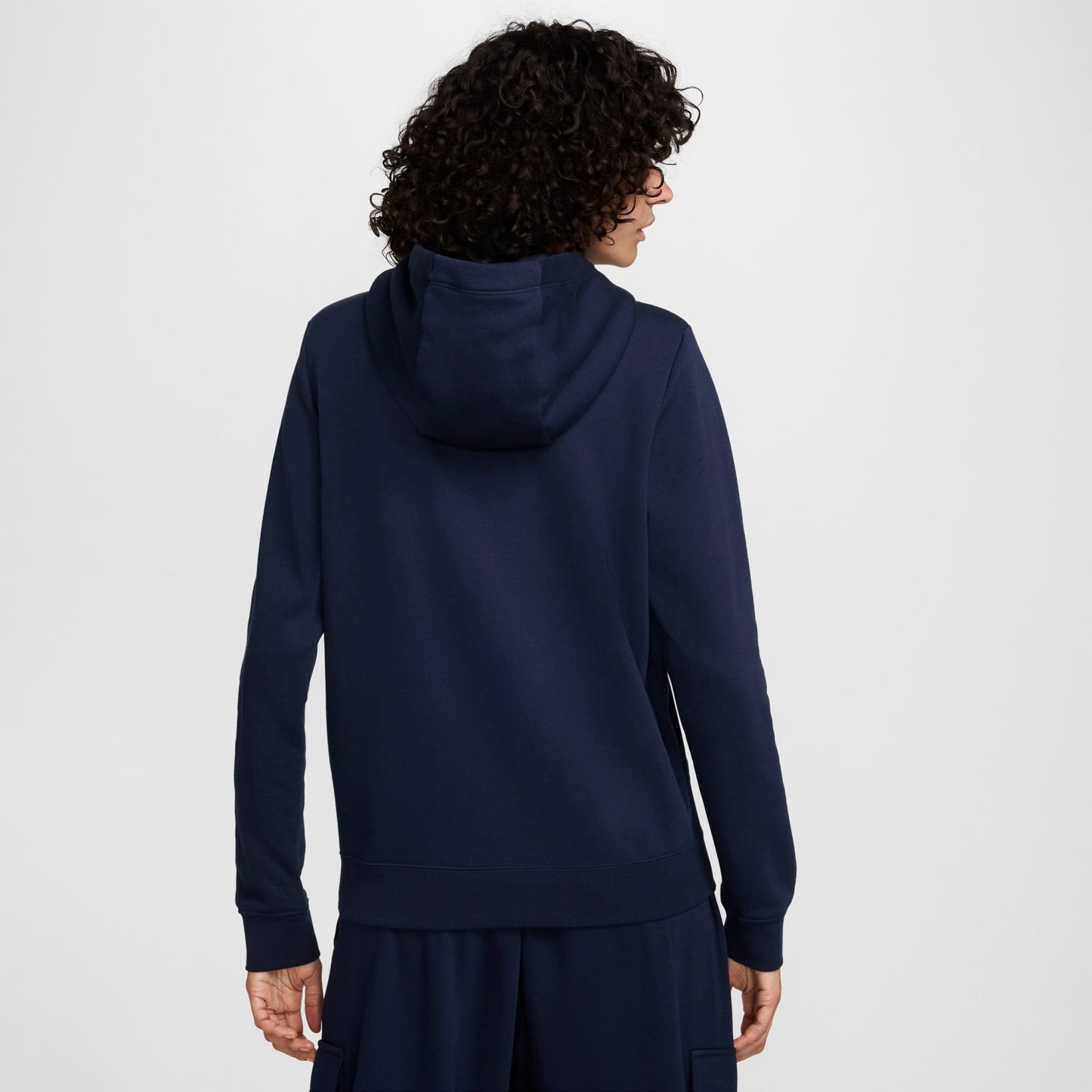 Women's Nike Sportswear Club Fleece Pullover Hoodie - Obsidian/White
