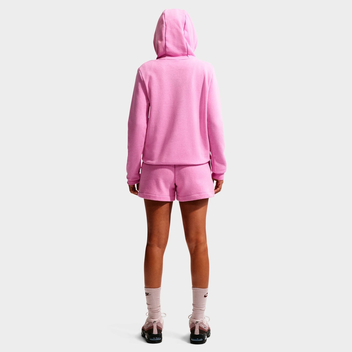 Women's Nike Sportswear Club Fleece Pullover Hoodie - Light Magenta/Heather/White