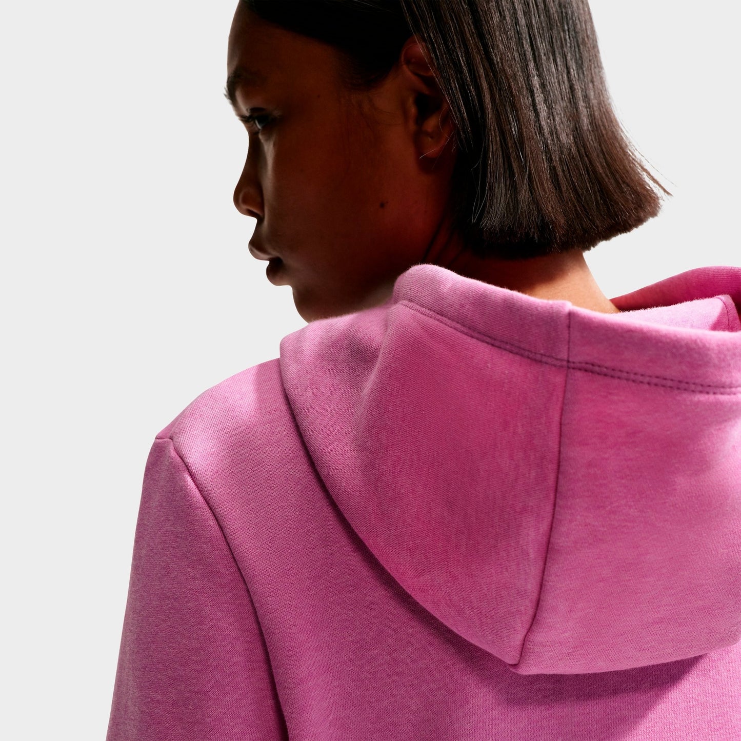 Women's Nike Sportswear Club Fleece Pullover Hoodie - Light Magenta/Heather/White
