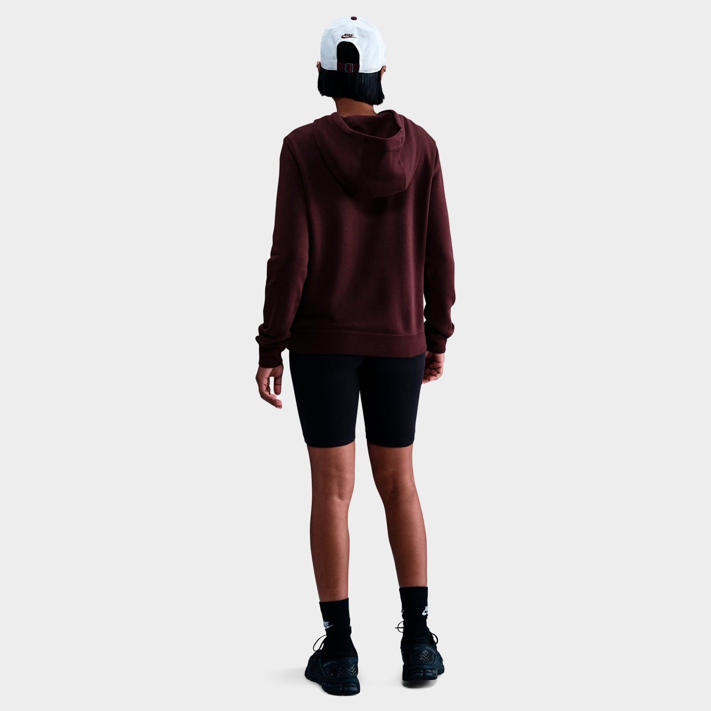 Women's Nike Sportswear Club Fleece Pullover Hoodie - Burgundy Crush/White