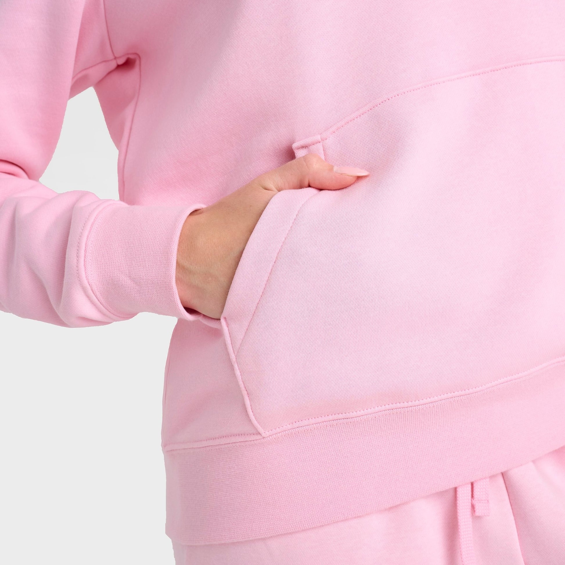 Women's Nike Sportswear Club Fleece Pullover Hoodie - Medium Soft Pink/White