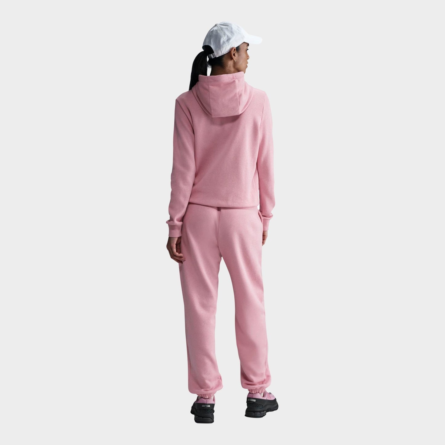 Women's Nike Sportswear Club Fleece Pullover Hoodie - Elemental Pink/Heather/White