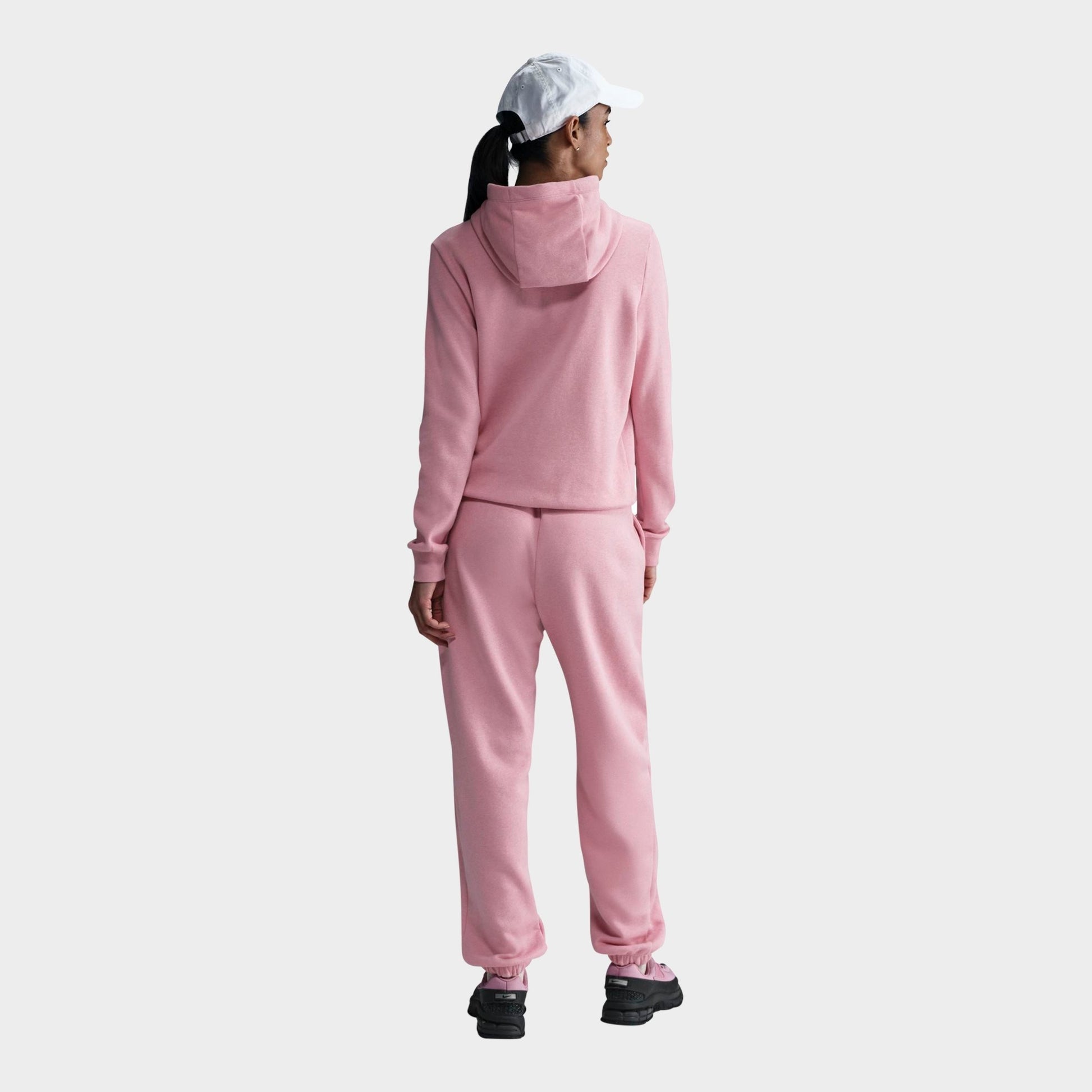 Women's Nike Sportswear Club Fleece Pullover Hoodie - Elemental Pink/Heather/White