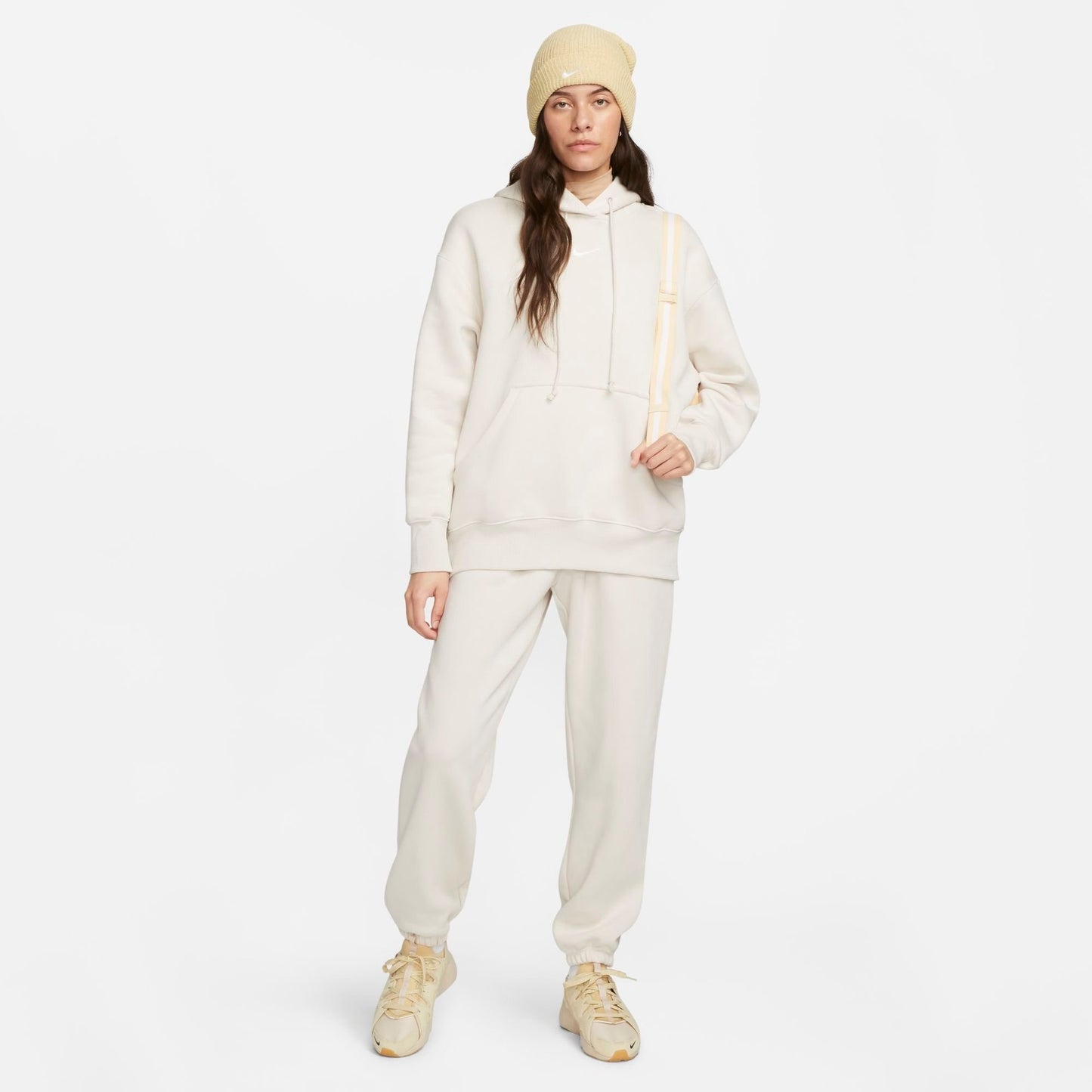 Women's Nike Sportswear Phoenix Fleece Oversized Pullover Hoodie - Light Orewood Brown/Sail