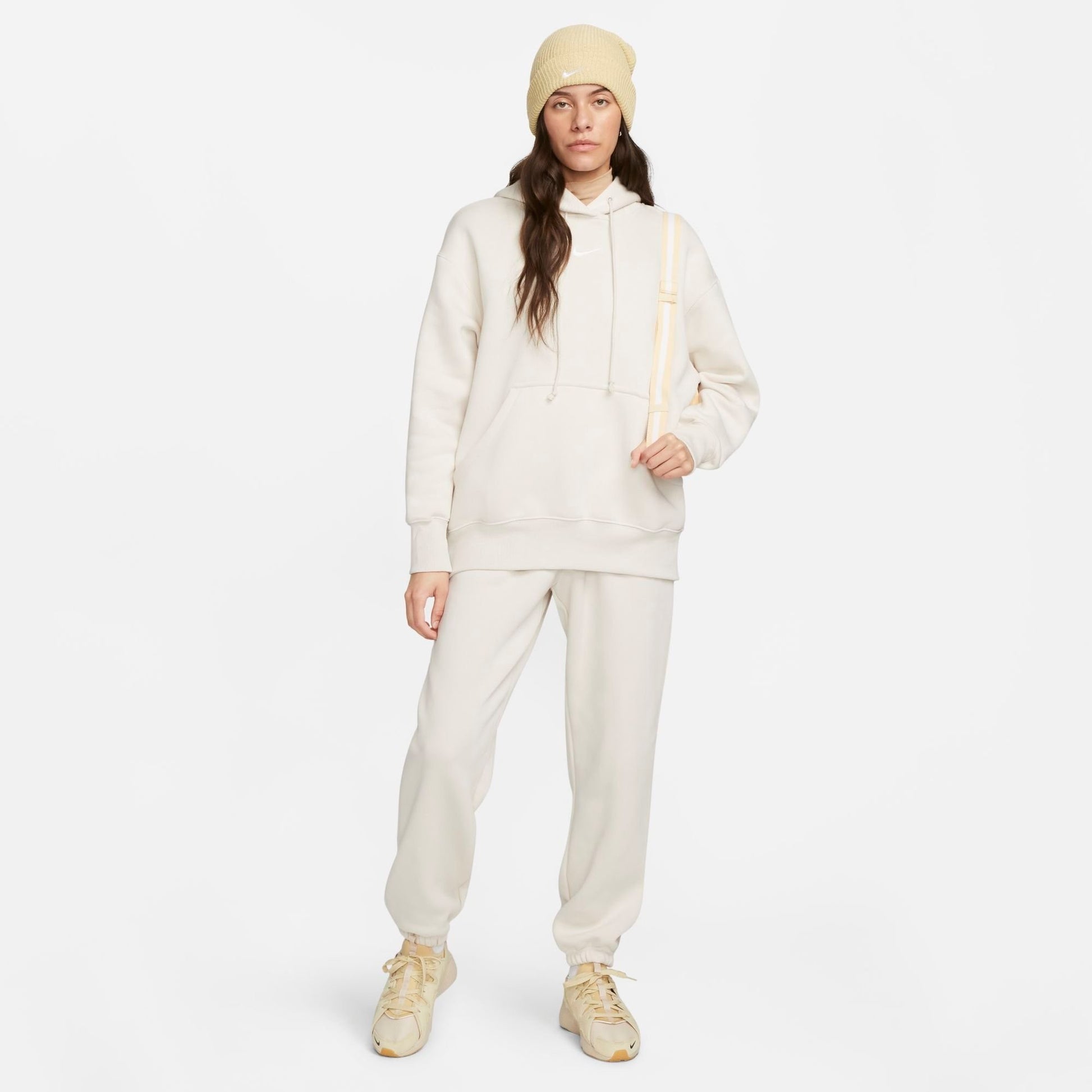 Women's Nike Sportswear Phoenix Fleece Oversized Pullover Hoodie - Light Orewood Brown/Sail