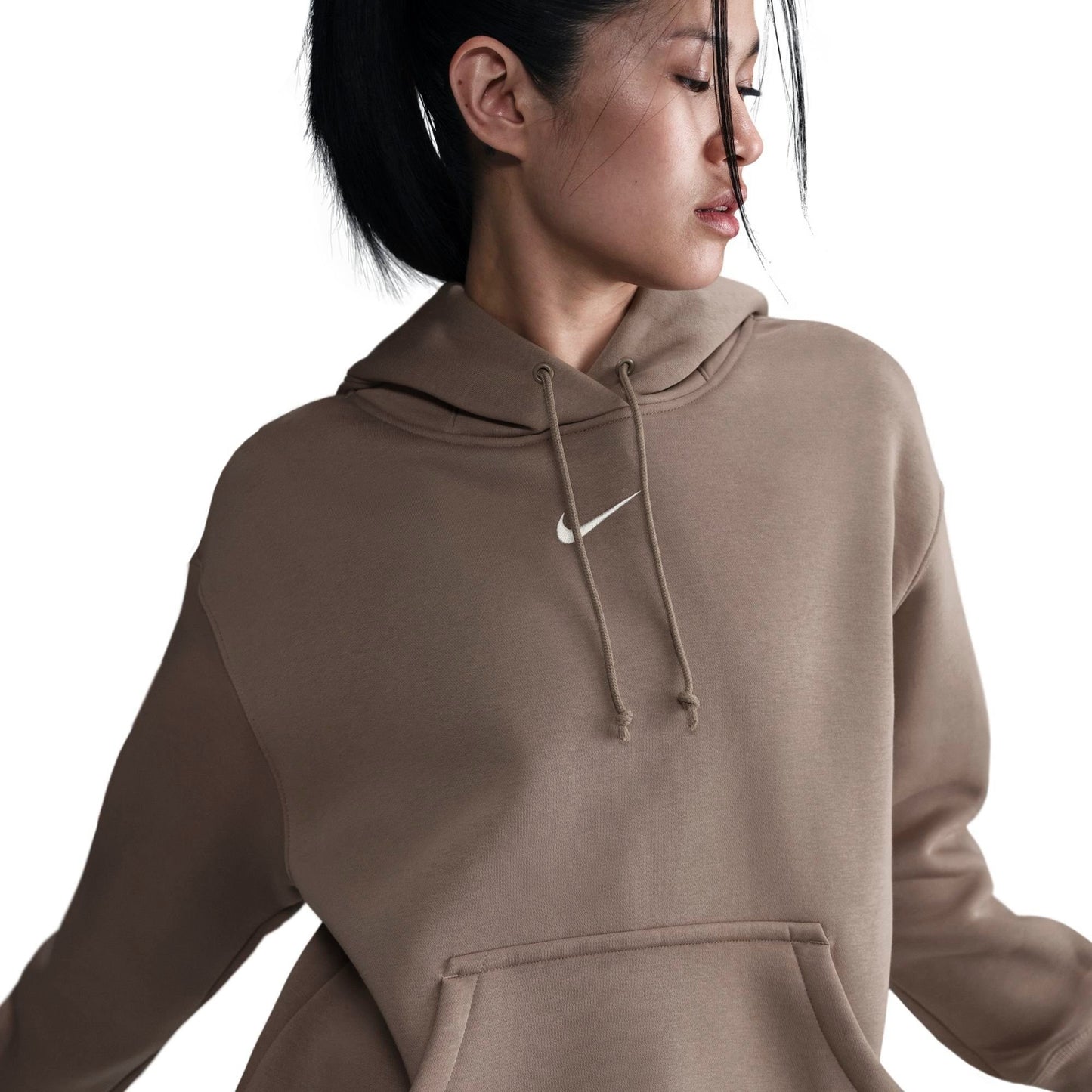 Women's Nike Sportswear Phoenix Fleece Oversized Pullover Hoodie - Mink Brown/Sail
