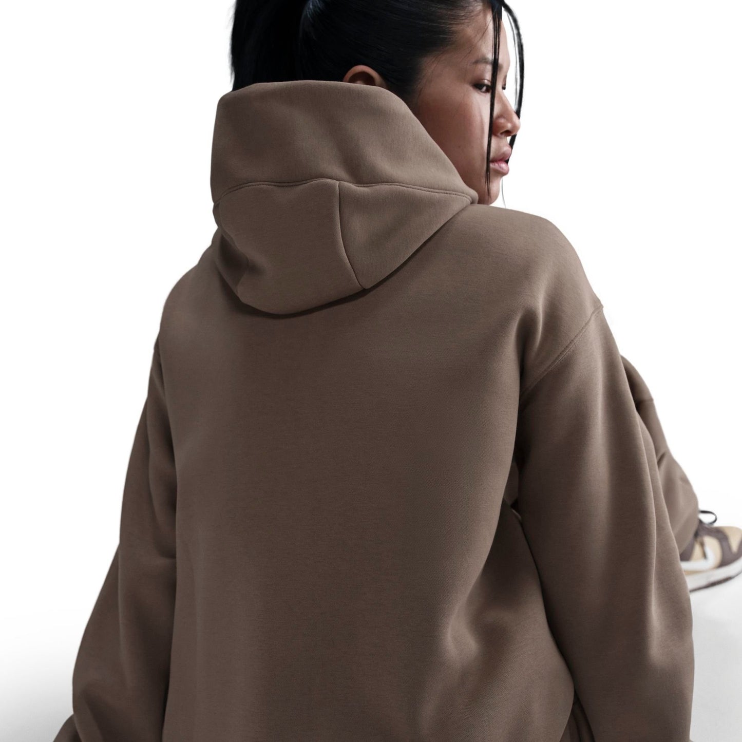 Women's Nike Sportswear Phoenix Fleece Oversized Pullover Hoodie - Mink Brown/Sail