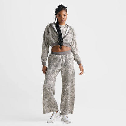 Women's DAILYSZN Fleece Cropped Full-Zip Hoodie - Camouflage