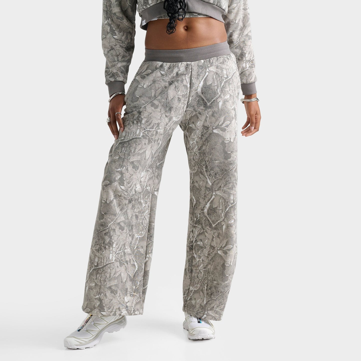 Women's DAILYSZN Fleece Wide Leg Jogger Pants - Camouflage